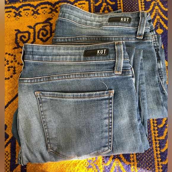Two pair Kut from the Kloth Catherine Ankle Straight Leg Jeans. Sz. 14 - Picture 1 of 8